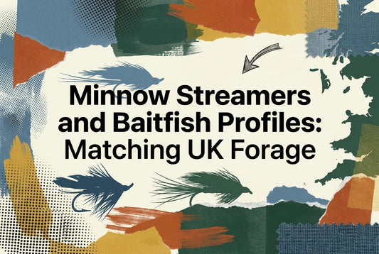 Professional header image for educational tutorial: Minnow Streamers and Baitfish Profiles: Matching UK Forage