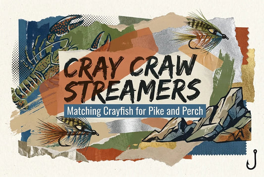 Professional header image for educational tutorial: Cray Craw Streamers: Matching Crayfish for Pike and Perch