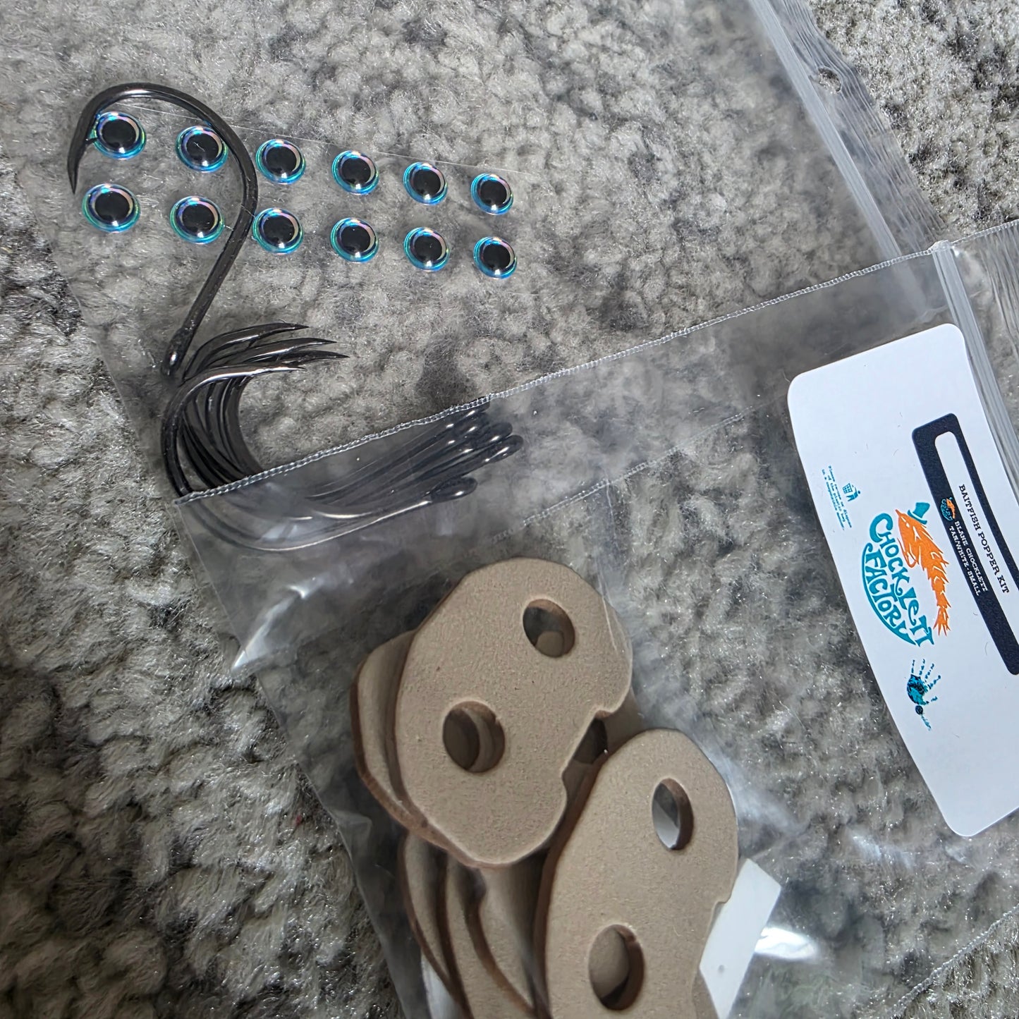 DIY BAITFISH POPPER KIT - Tan/White